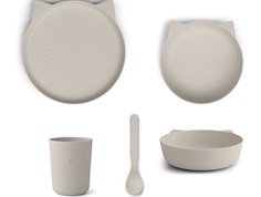 Liewood cat sandy dining set Paul (4-pack)